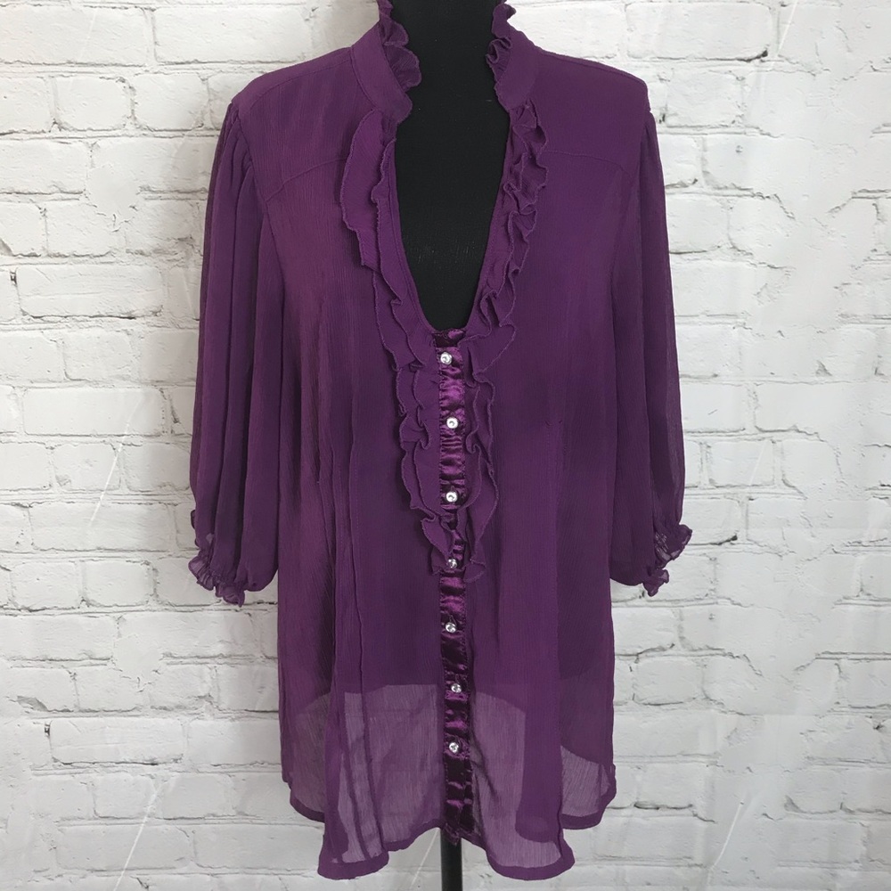 Ruffle Low Cut Blouse